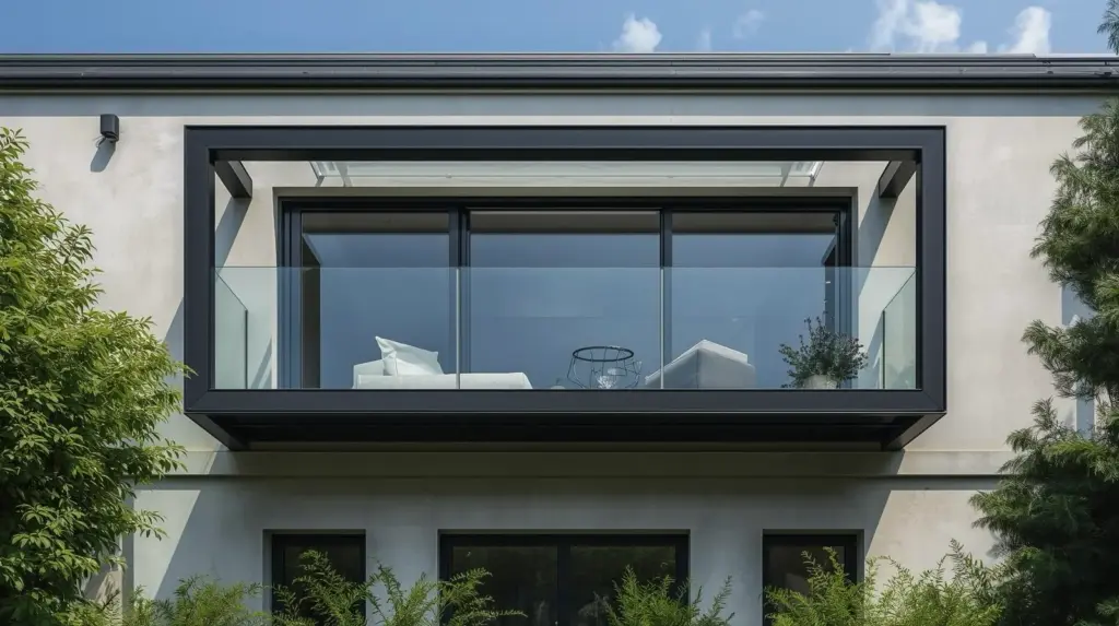 Современный дом с застеклённым балконом