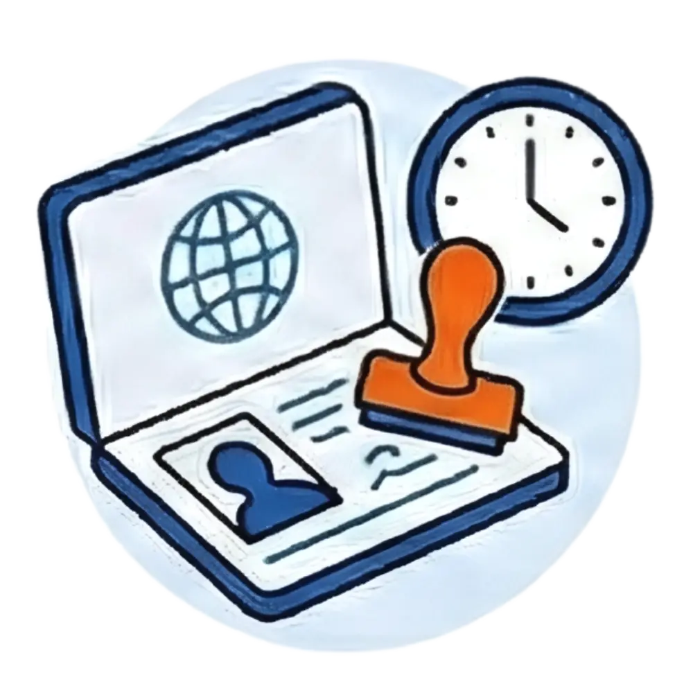 Паспорт с печатью и часами