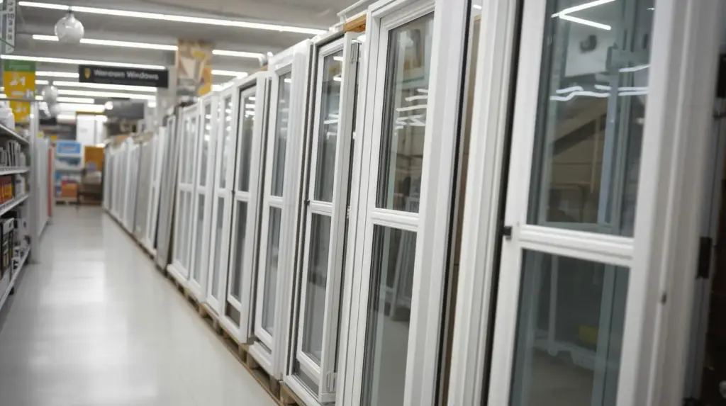 Выставка пластиковых окон в магазине