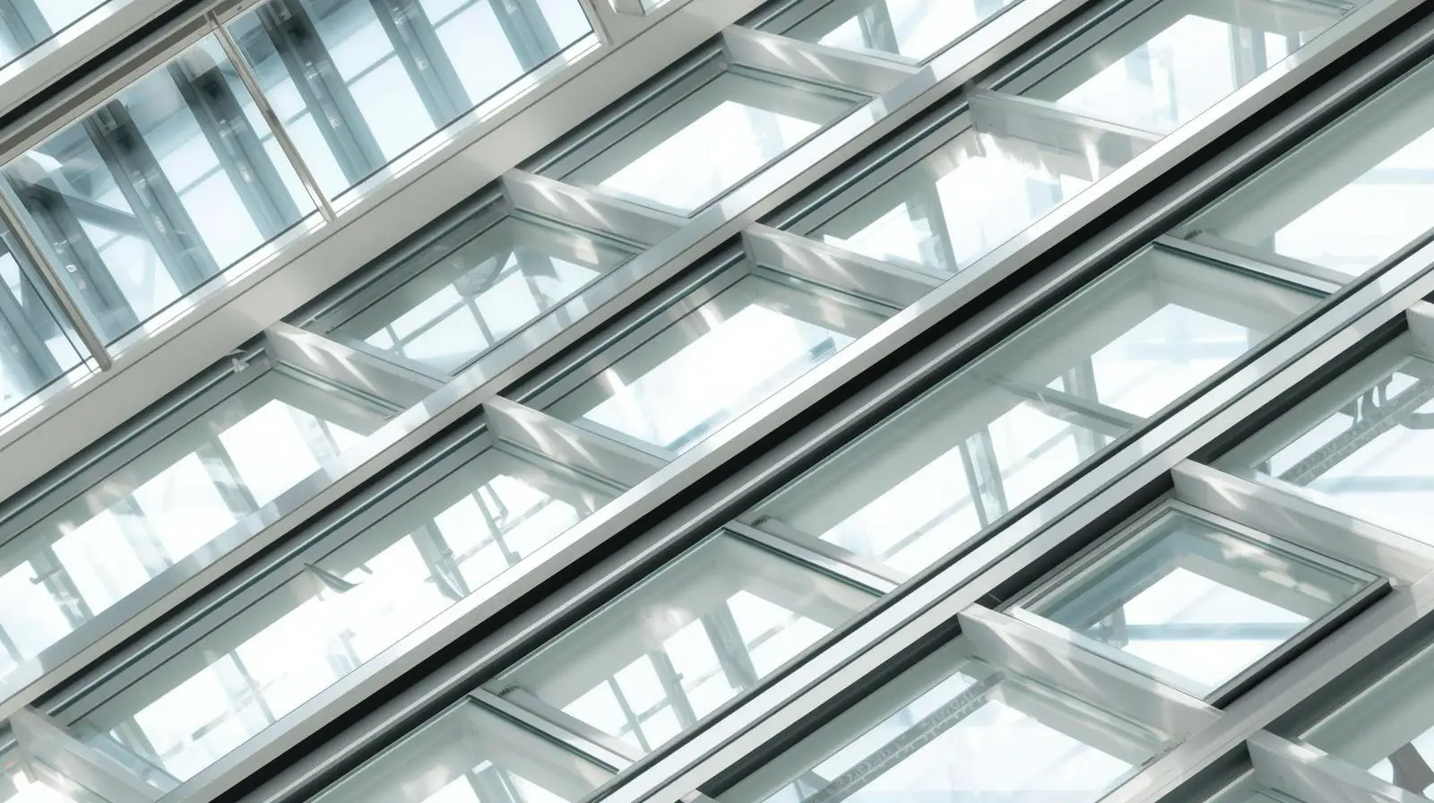 Современная стеклянная фасадная архитектура крупным планом