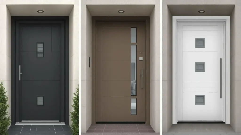 Современные входные двери разных цветов