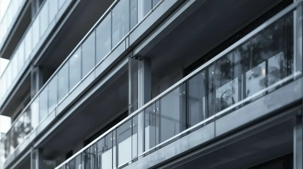 Современный жилой дом с стеклянными балконами